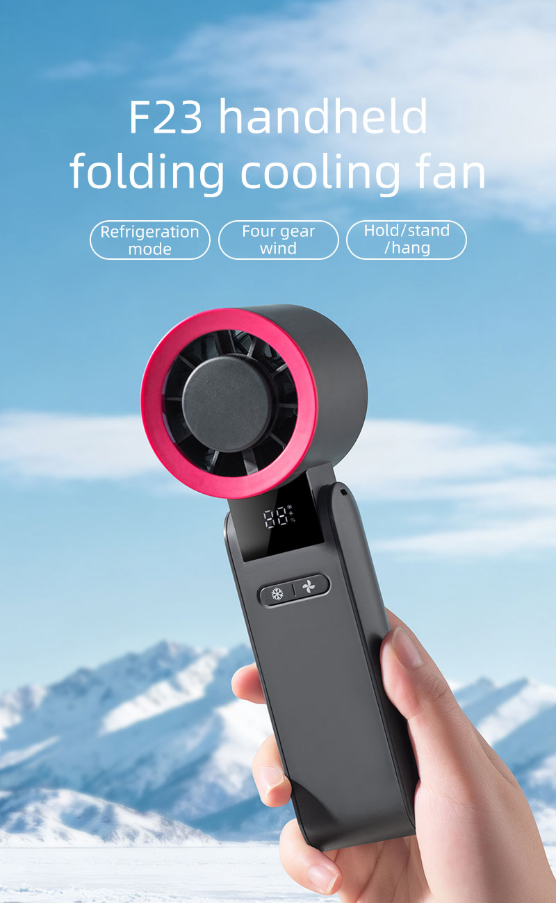 Latest Best-selling Foldable Handheld Fan with High Definition Digital Display Surging Wind Refrigeration Function Portable Fan - Image 2