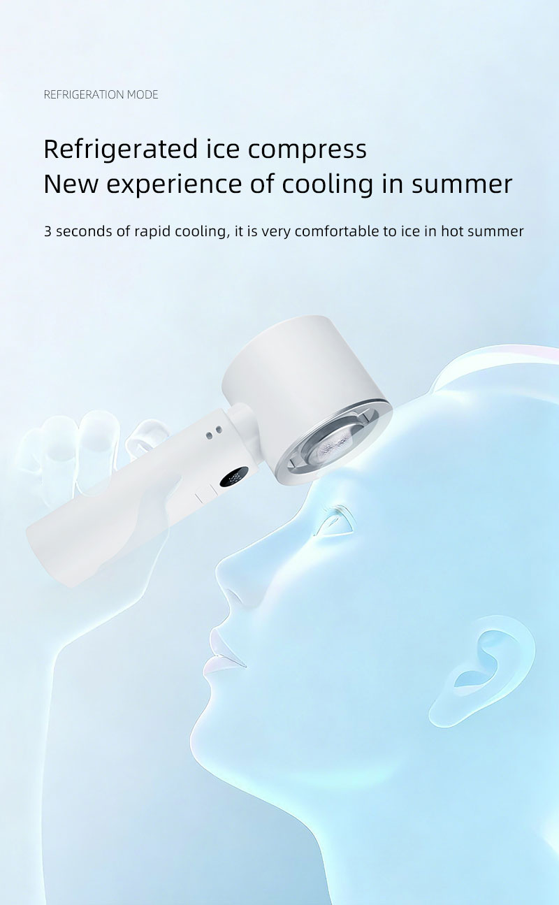 F25Y Latest Strong Wind Force Cold Compress Handheld Fan with LED Digital Display Foldable Desktop Usable Fan with Hidden Carabiner - Image 5