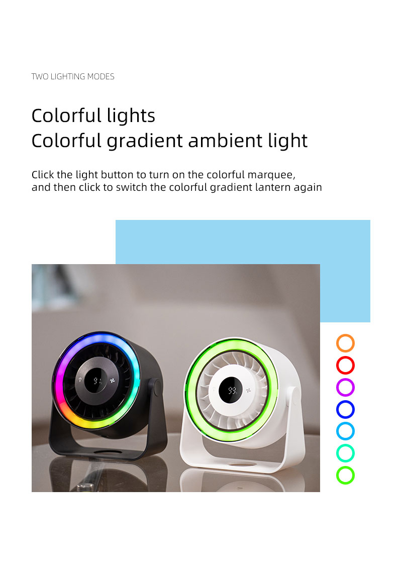 2026 Popular Multi-function Desktop Fan with Digital Display Multi-angle Adjustable Quiet Operation Fan with Wall-mounted Base - Image 8