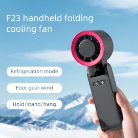 Latest Best-selling Foldable Handheld Fan with High Definition Digital Display Surging Wind Refrigeration Function Portable Fan