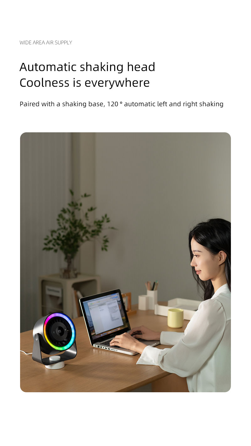 2026 Popular Multi-function Desktop Fan with Digital Display Multi-angle Adjustable Quiet Operation Fan with Wall-mounted Base - Image 12
