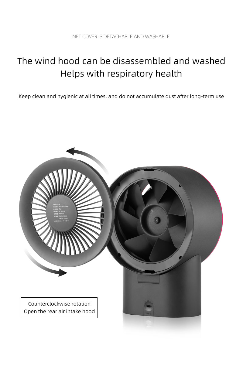 F506 Cover Removable High Speed Motor 100-level Adjustable Strong Wind Air Cooling Fan With Display Rechargeable Desktop Cooler - Image 13