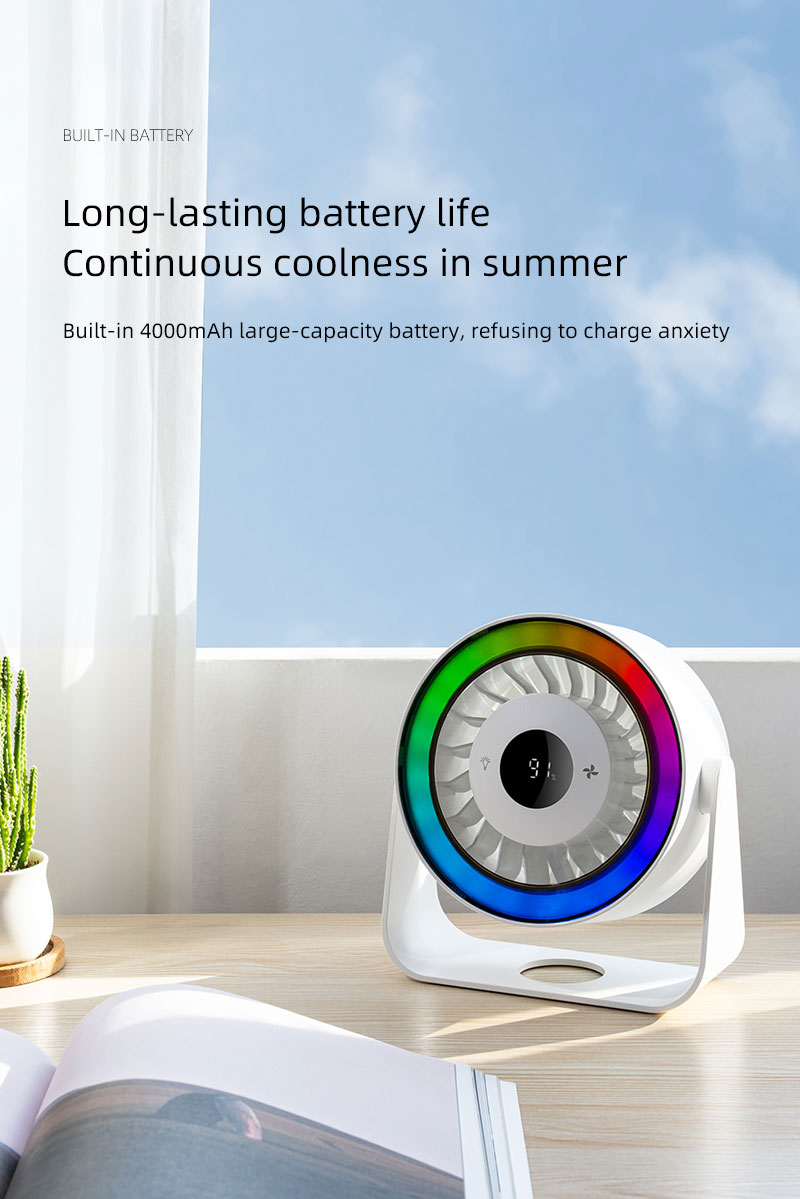 2026 Popular Multi-function Desktop Fan with Digital Display Multi-angle Adjustable Quiet Operation Fan with Wall-mounted Base - Image 14