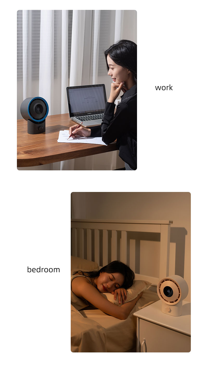 F506 Cover Removable High Speed Motor 100-level Adjustable Strong Wind Air Cooling Fan With Display Rechargeable Desktop Cooler - Image 17