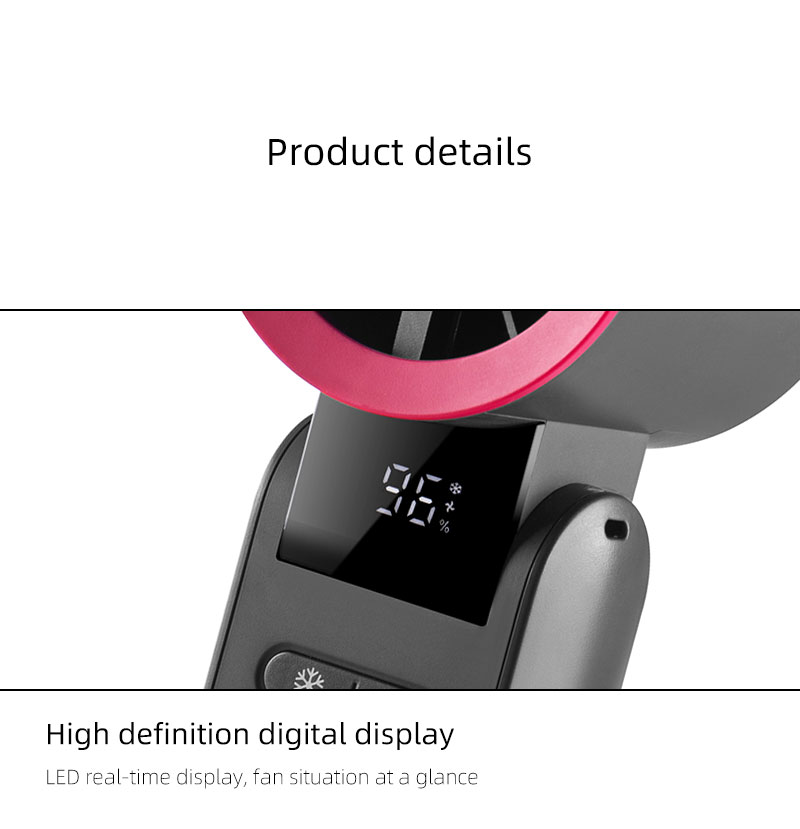 Latest Best-selling Foldable Handheld Fan with High Definition Digital Display Surging Wind Refrigeration Function Portable Fan - Image 20