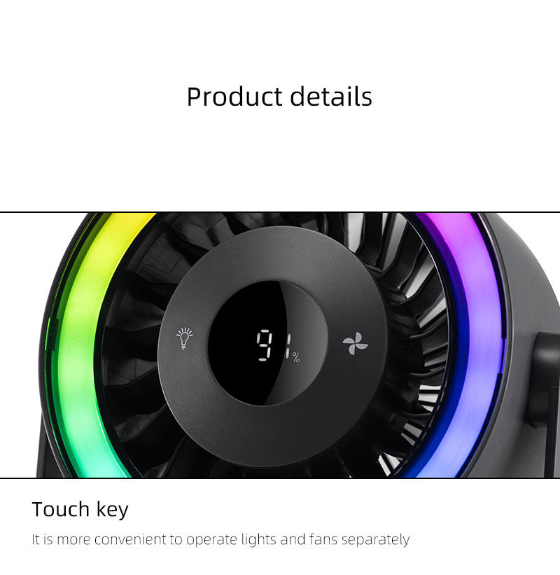 2026 Popular Multi-function Desktop Fan with Digital Display Multi-angle Adjustable Quiet Operation Fan with Wall-mounted Base - Image 21