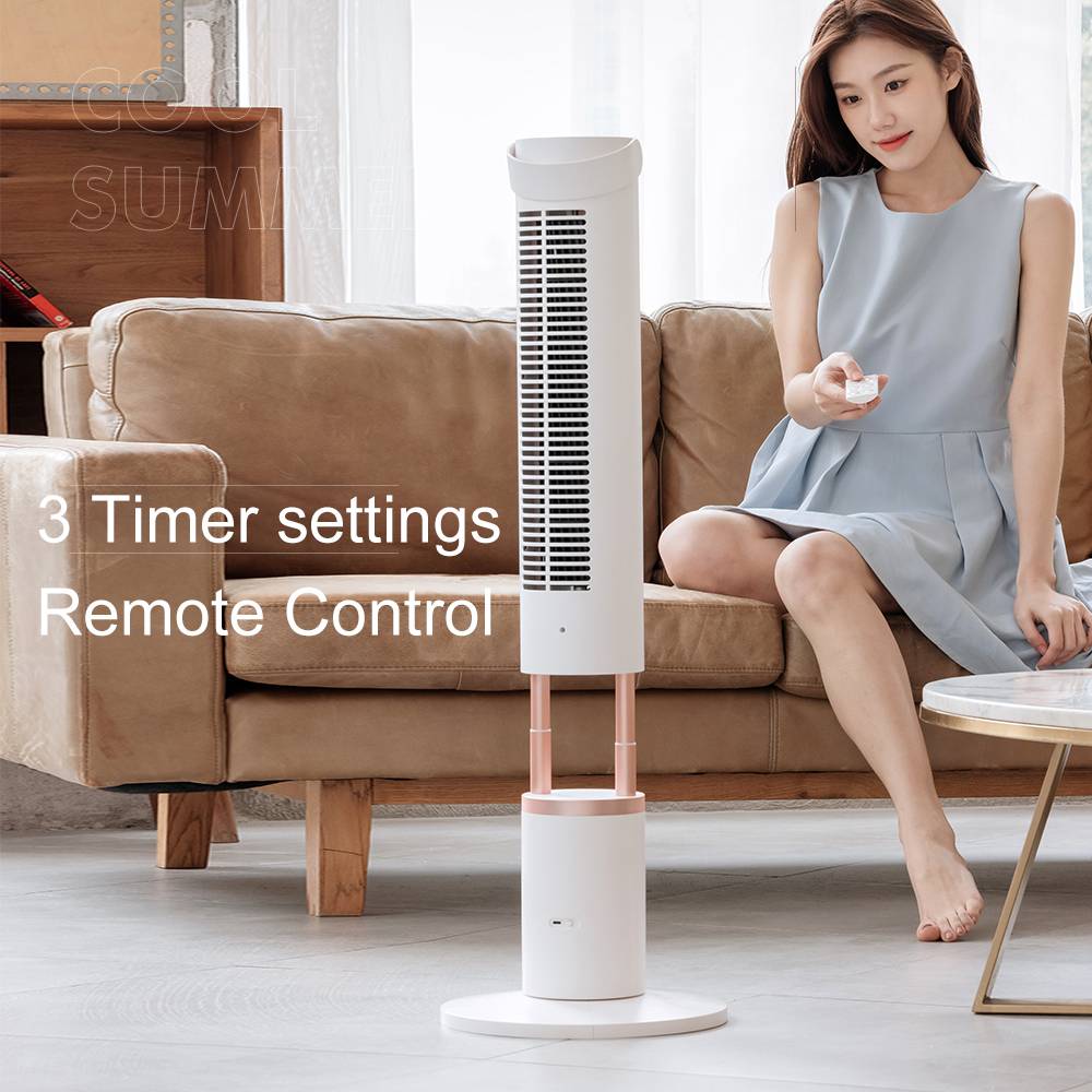 F5 Height Adjustable Tower Fan Remote-controlled Space-saving Strong Wind Fan Portable-handle Sleek-designed 120° Rotatable Cooler - Image 3