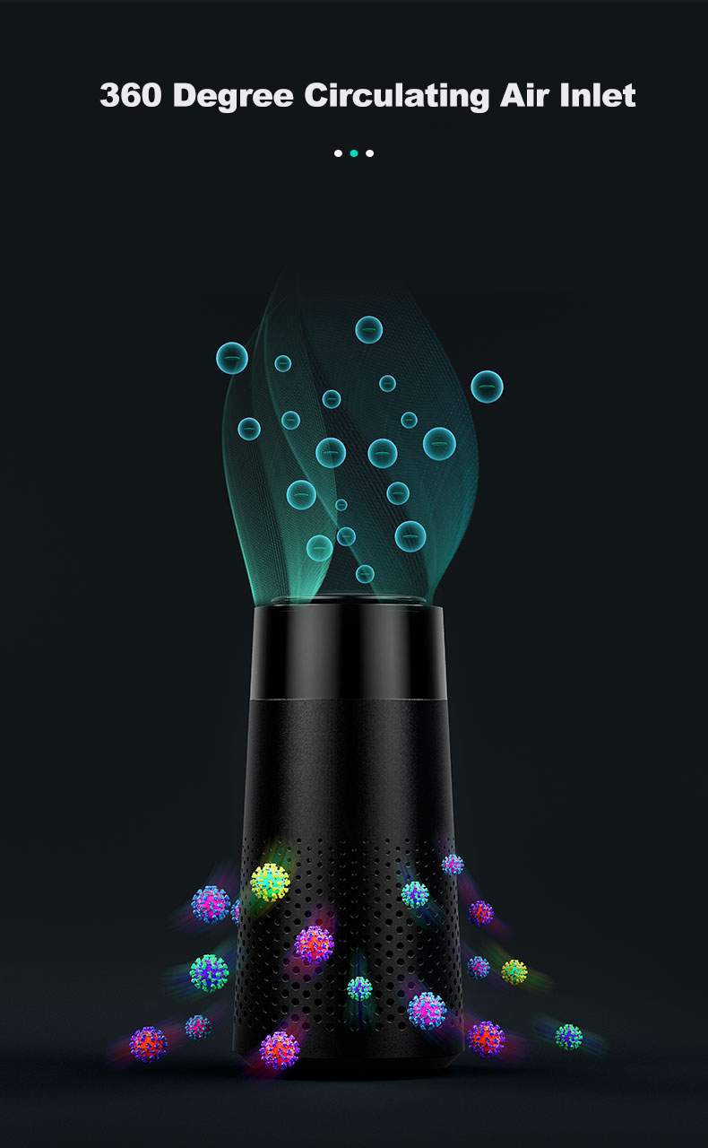 A10 Portable Powerful-built-in Negative Ion Sterilization Car Air Purifier Efficient Reliable Activated Carbon Desktop Air Purifier - Image 9