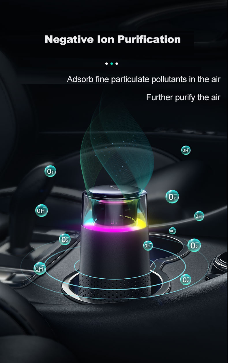 A10 Portable Powerful-built-in Negative Ion Sterilization Car Air Purifier Efficient Reliable Activated Carbon Desktop Air Purifier - Image 8