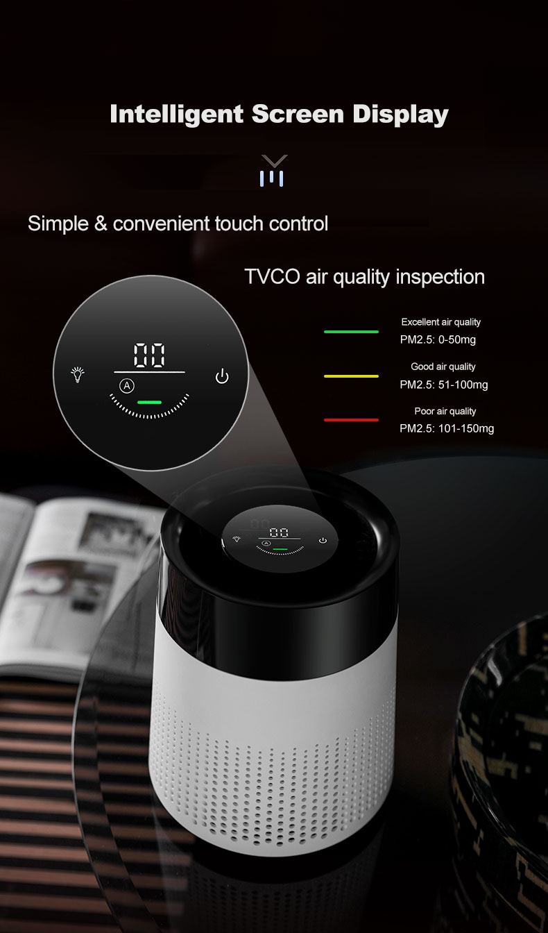 A20 2025 Efficient Smart-sensing Portable Air Purifier Powerful-purification Precision-monitoring Multi-functional Air Purifier - Image 8