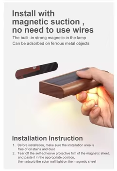 HB035/HB036Practical Portable Lightweight Solar Charging Night Lamp Desktop or Magnetic Wall Multi-scenario Usable Night Light - Image 8