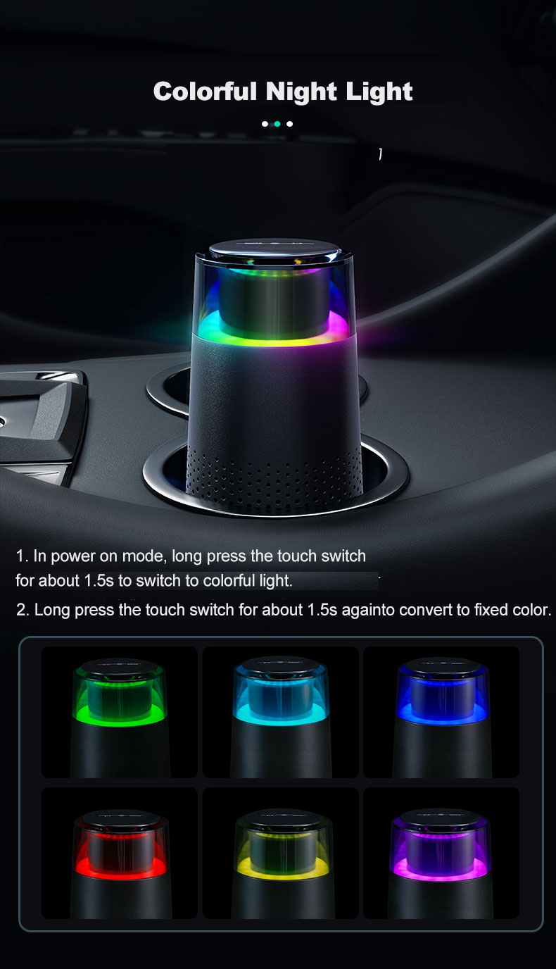 A10 Portable Powerful-built-in Negative Ion Sterilization Car Air Purifier Efficient Reliable Activated Carbon Desktop Air Purifier - Image 5