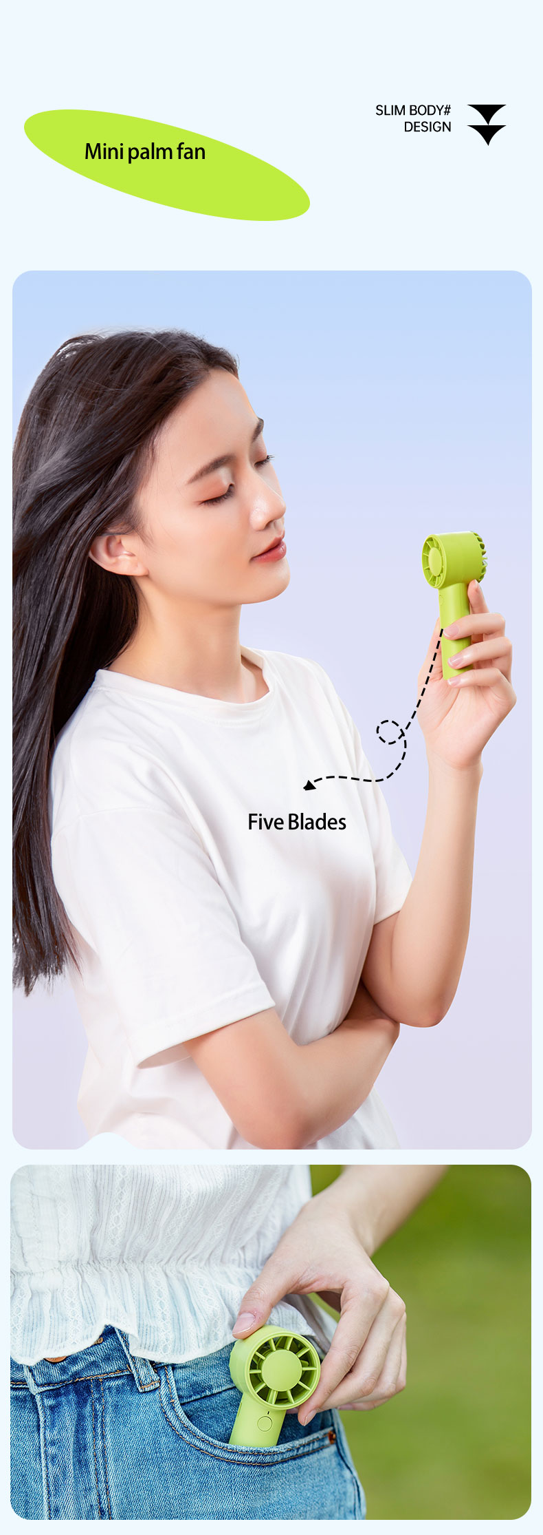 F32 Best-selling Quiet-operation Popular Mini Handheld Fan Easy to Carry Without Burden Pocket-sized Surging Wind Force Handheld Fan - Image 6