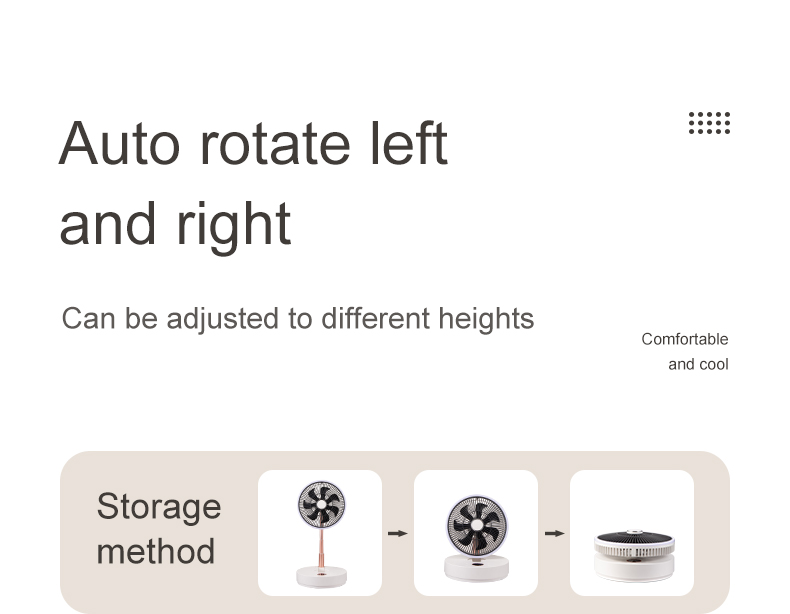 F3 2025 Practical Retractable Foldable Floor Fan with Ring Light Rotatable 180° High-performance Floor Fan Fast-charging Floor Fan - Image 4