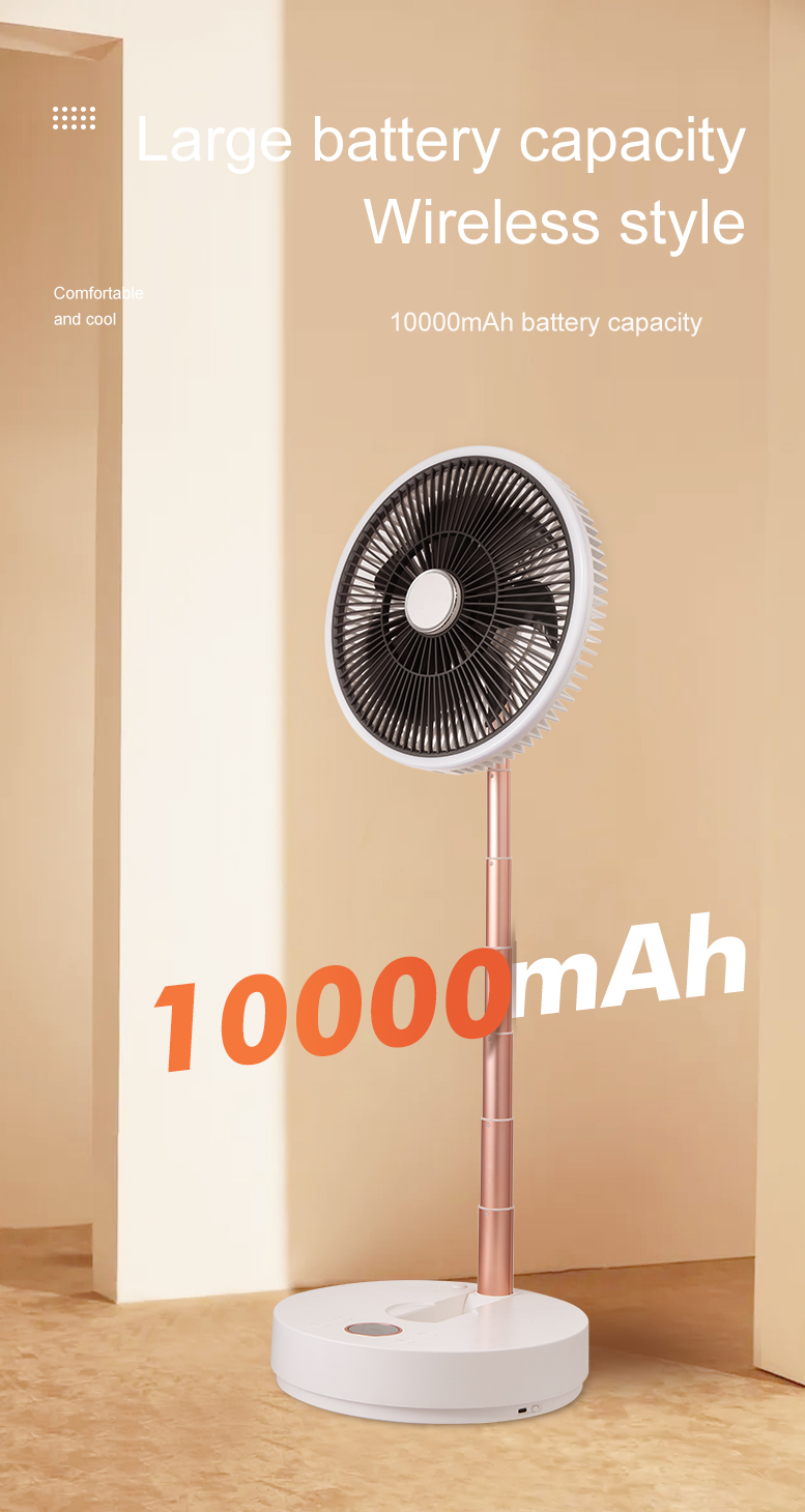 F3 2025 Practical Retractable Foldable Floor Fan with Ring Light Rotatable 180° High-performance Floor Fan Fast-charging Floor Fan - Image 8