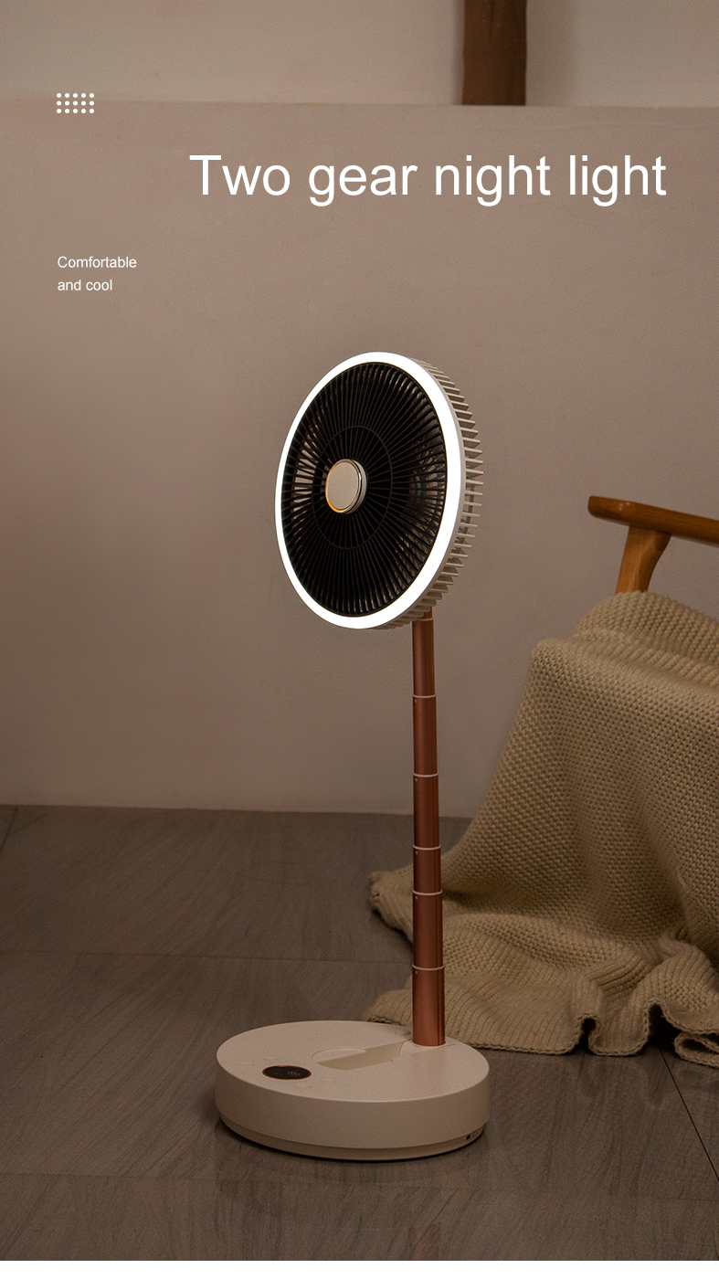 F3 2025 Practical Retractable Foldable Floor Fan with Ring Light Rotatable 180° High-performance Floor Fan Fast-charging Floor Fan - Image 10