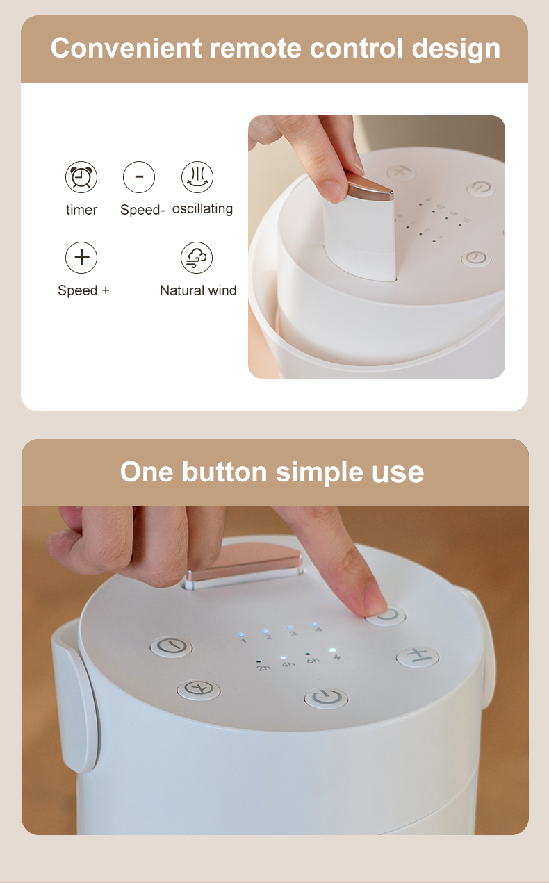 F5 Height Adjustable Tower Fan Remote-controlled Space-saving Strong Wind Fan Portable-handle Sleek-designed 120° Rotatable Cooler - Image 11