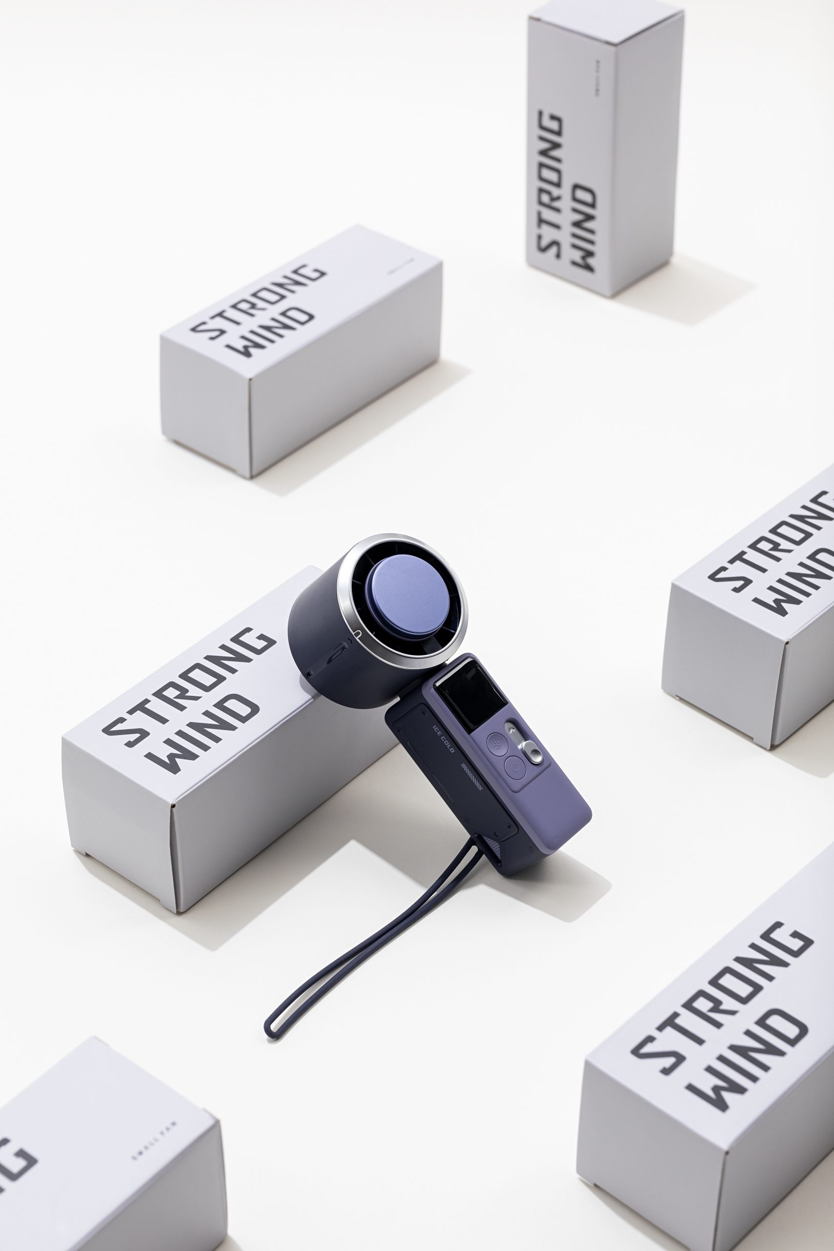 2026 F612 New Developed Cooling Handheld Fan with Square LED Digital Display and Lanyard Handheld and Desktop Dual-usable Fan - Image 4