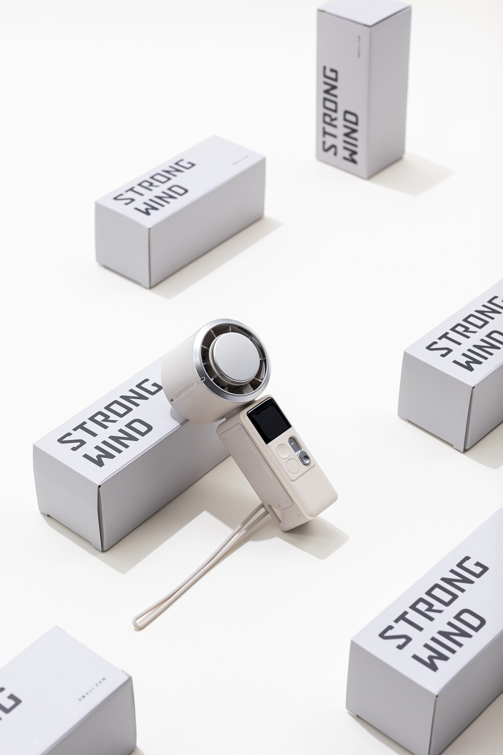 2026 F612 New Developed Cooling Handheld Fan with Square LED Digital Display and Lanyard Handheld and Desktop Dual-usable Fan - Image 2