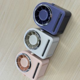 F617 Latest Developed Neck Wearable Fan Mini Design Convenient Carry 4-gear Adjustable High Texture Quality and Speed Palm-size Fan