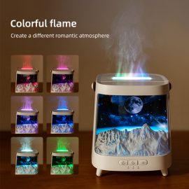 2025 D631 Popular and Fashionable Galaxy Aroma Diffuser Colorful Flame Light Effects Desktop Aroma Diffuser with Timing Function