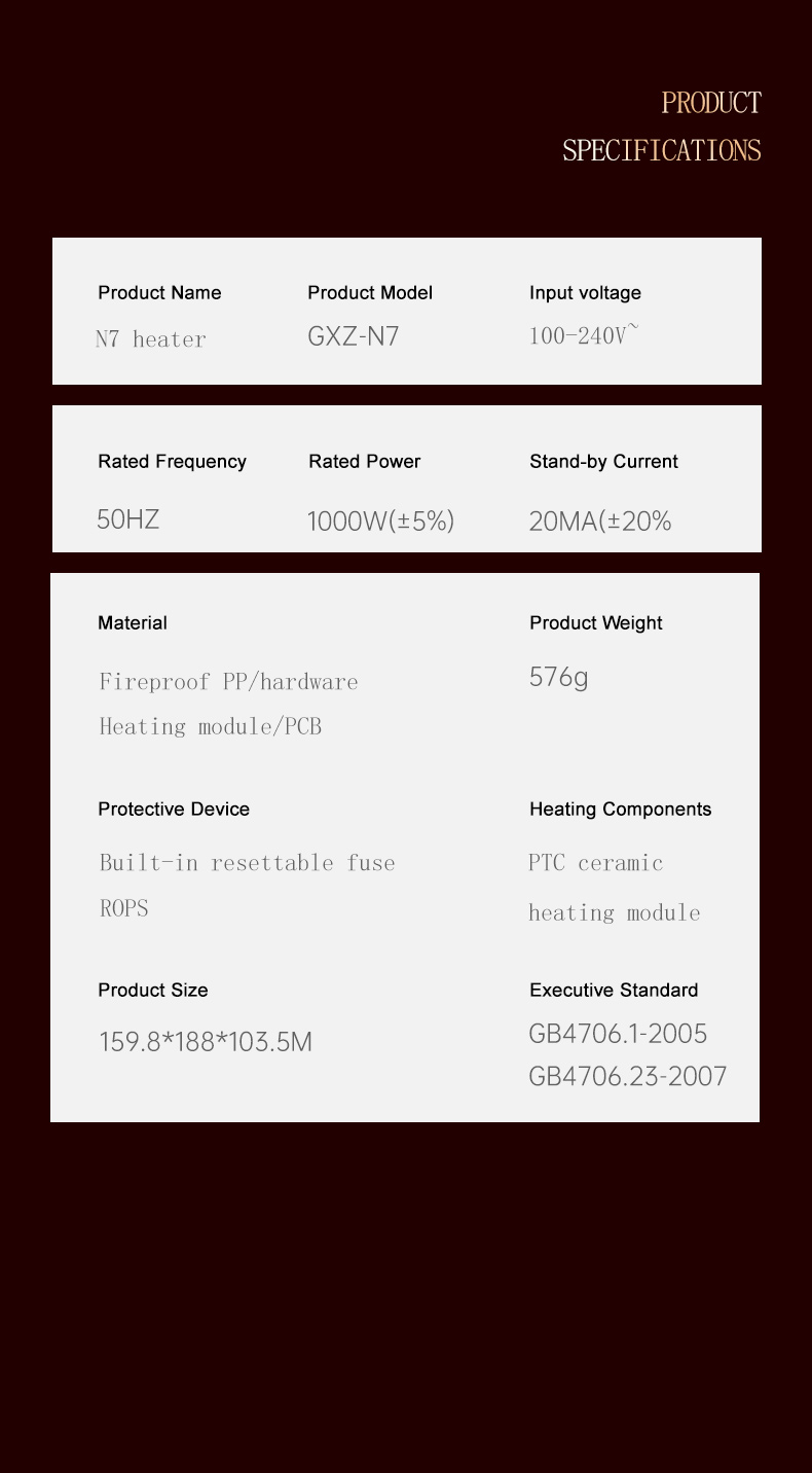 N7 Minimalist Practical Heater Rapid Warming Heater Unique Design Heater Anti-true Flame LED Effect Heating Device with a Handle - Image 11