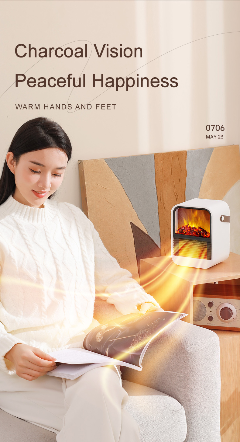 N7 Minimalist Practical Heater Rapid Warming Heater Unique Design Heater Anti-true Flame LED Effect Heating Device with a Handle - Image 7