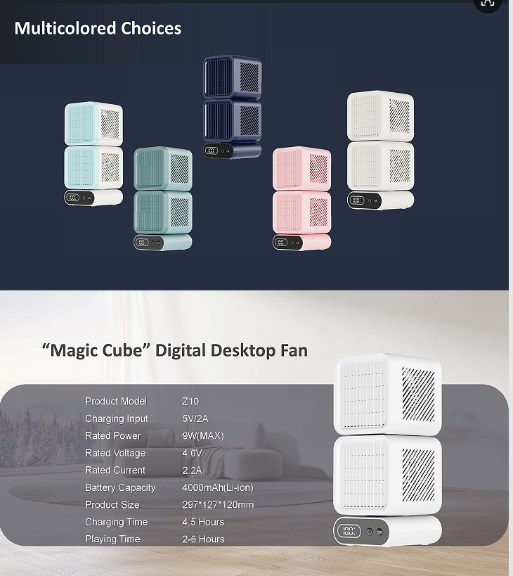 2025 Best-selling Unique Style Desktop Fan with Intelligent Display Screen Strong Wind Force Automatically Oscillating Blower - Image 9