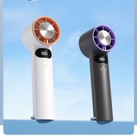 2026 F3256 New Lightweight Ice Compress Function Fan Easy to Carry LED Digital Display Design Handheld and Desktop Dual-usable Fan