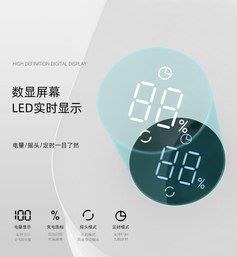 F502 Portable Versatile-scenario Usable Desktop Clip Fan Sleek-designed Oscillating Fan Long-lasting 4-gear Speed Adjustable Cooler - Image 4