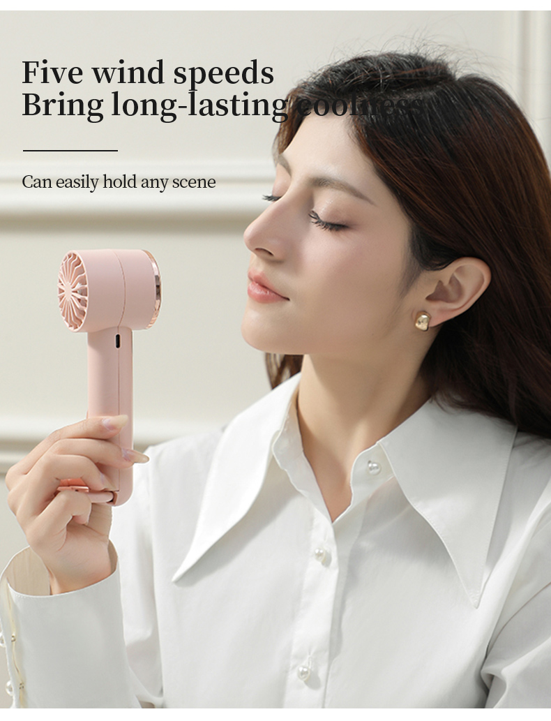 H06 Convenient Handheld Cooling Fan Portable and Lightweight Blower with Carabiner Handheld and Desktop Dual-usable Strong Wind Fan - Image 9