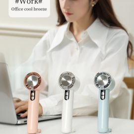 H06 Convenient Handheld Cooling Fan Portable and Lightweight Blower with Carabiner Handheld and Desktop Dual-usable Strong Wind Fan
