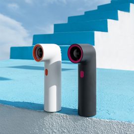 F21Y Attractive-design Appearance Fan Pipe-shaped Unique Appearance Fan with Tiny Digital Display High-speed Motor Powerful Wind Fan