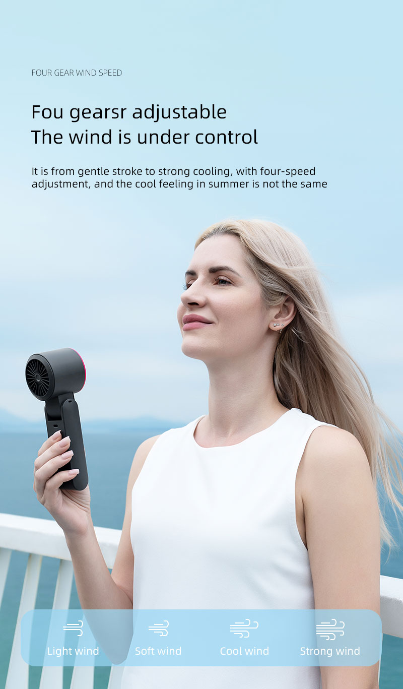 F23Y 2026 Latest Popular Foldable Handheld Ice Compress Fan with High Definition Digital Display Surging Wind Force Portable Fan - Image 12