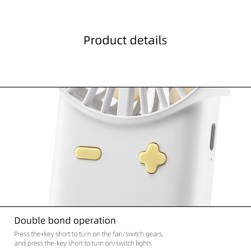 F24Y Multi-gear Adjustable Lightweight Handheld Fan with Carabiner Powerful Wind Force Easy to Carry Fan with Colorful Ambient Light - Image 7