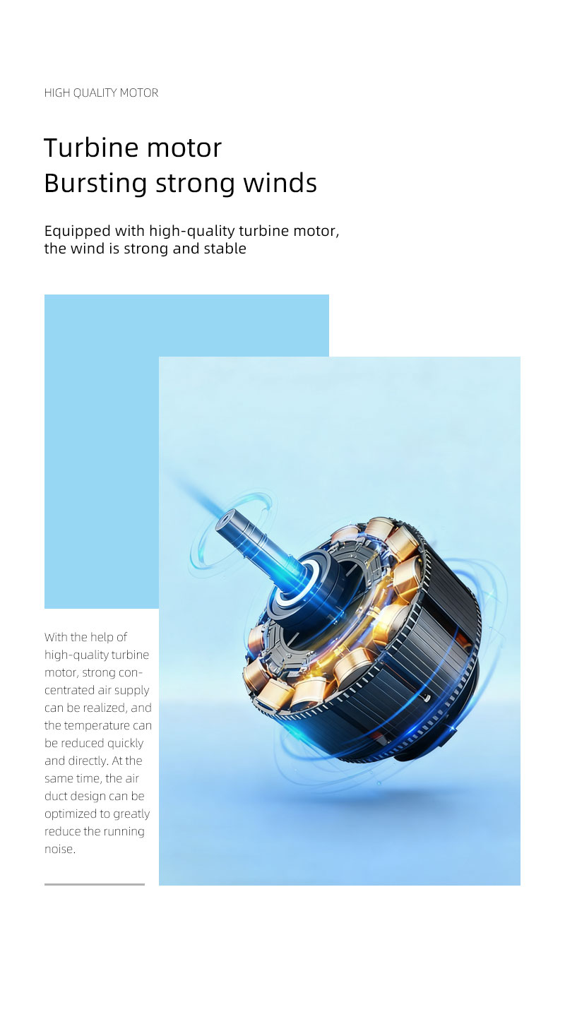 F24Y Multi-gear Adjustable Lightweight Handheld Fan with Carabiner Powerful Wind Force Easy to Carry Fan with Colorful Ambient Light - Image 15