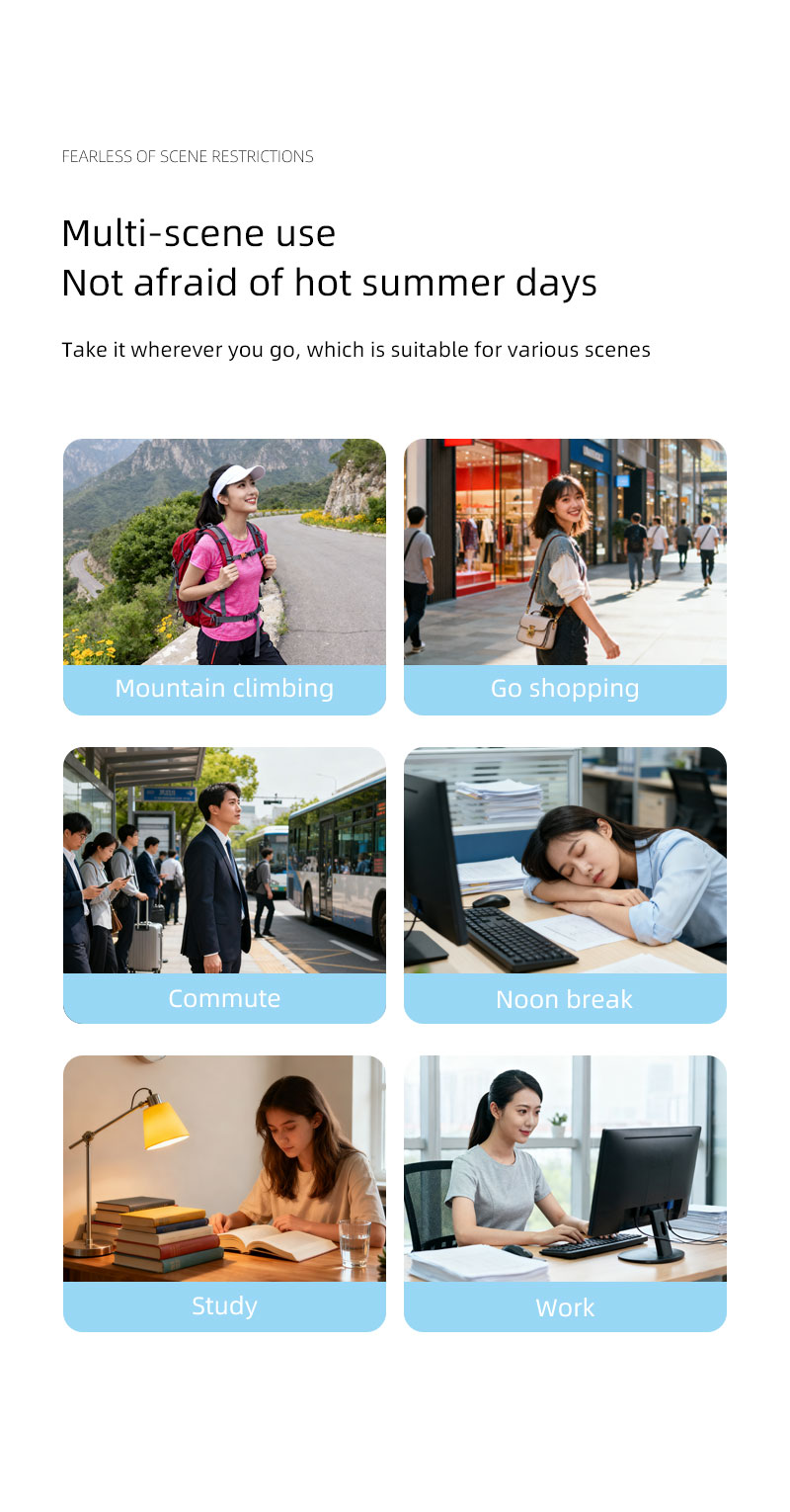 F25Y Latest Surging Wind Force Ice Compress Handheld Fan with LED Digital Display Foldable Desktop Usable Fan with Hidden Carabiner - Image 16