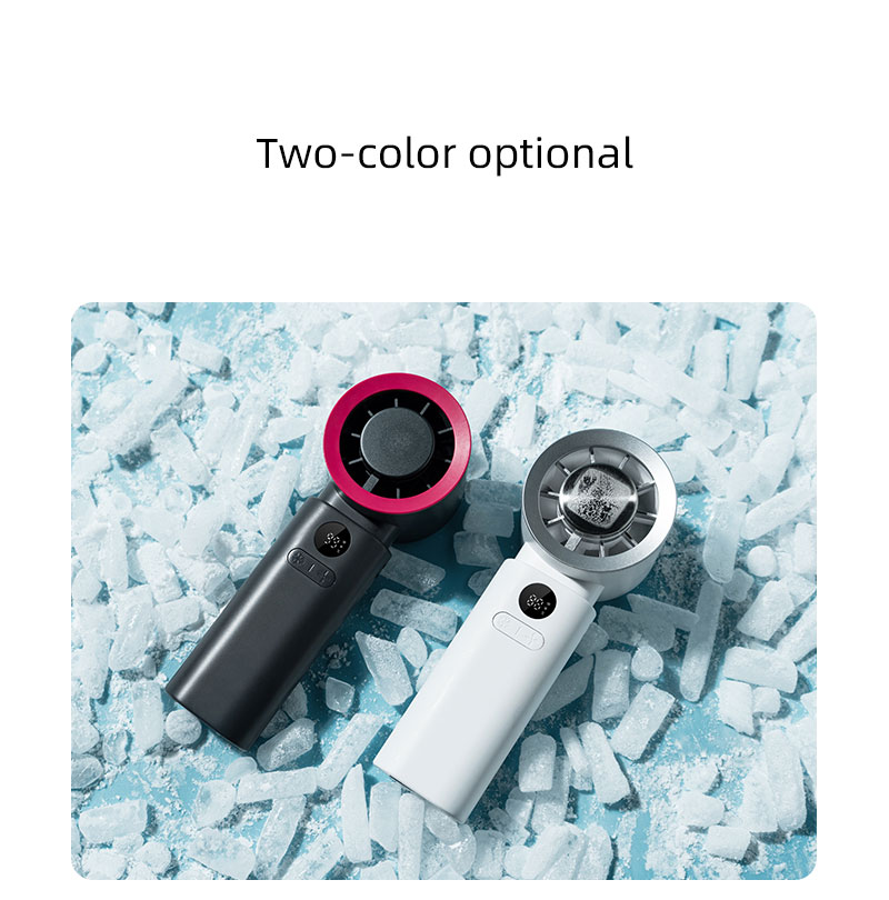 F25Y Latest Surging Wind Force Ice Compress Handheld Fan with LED Digital Display Foldable Desktop Usable Fan with Hidden Carabiner - Image 18