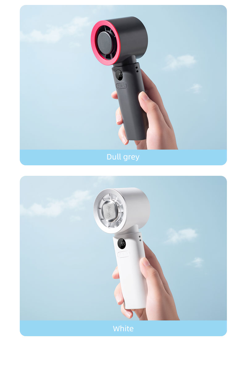 F25Y Latest Surging Wind Force Ice Compress Handheld Fan with LED Digital Display Foldable Desktop Usable Fan with Hidden Carabiner - Image 19