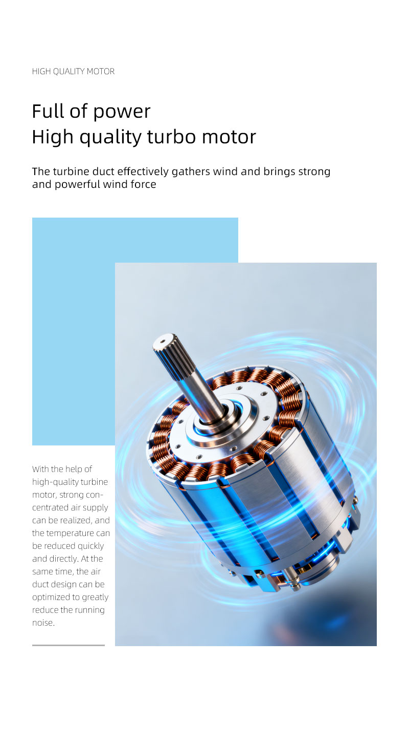 F25Y Latest Surging Wind Force Ice Compress Handheld Fan with LED Digital Display Foldable Desktop Usable Fan with Hidden Carabiner - Image 8