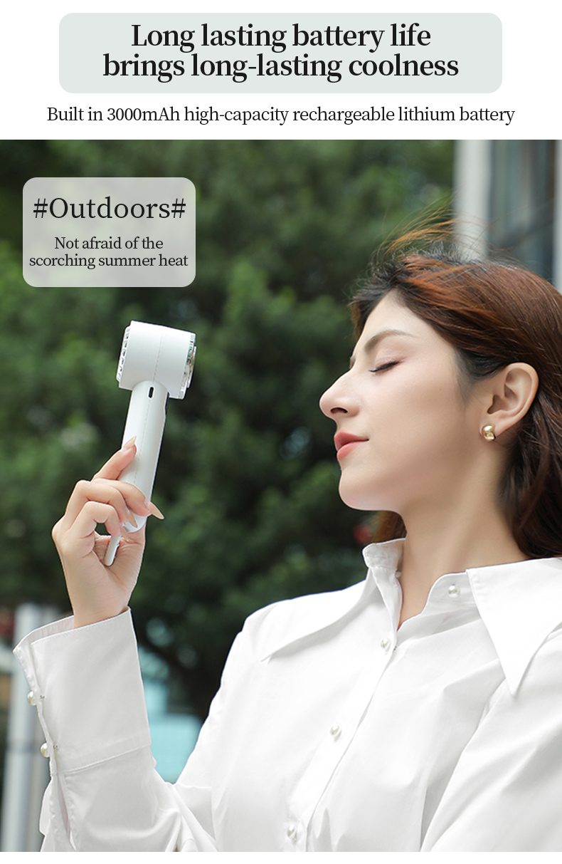 H06 Convenient Handheld Cooling Fan Portable and Lightweight Blower with Carabiner Handheld and Desktop Dual-usable Strong Wind Fan - Image 11