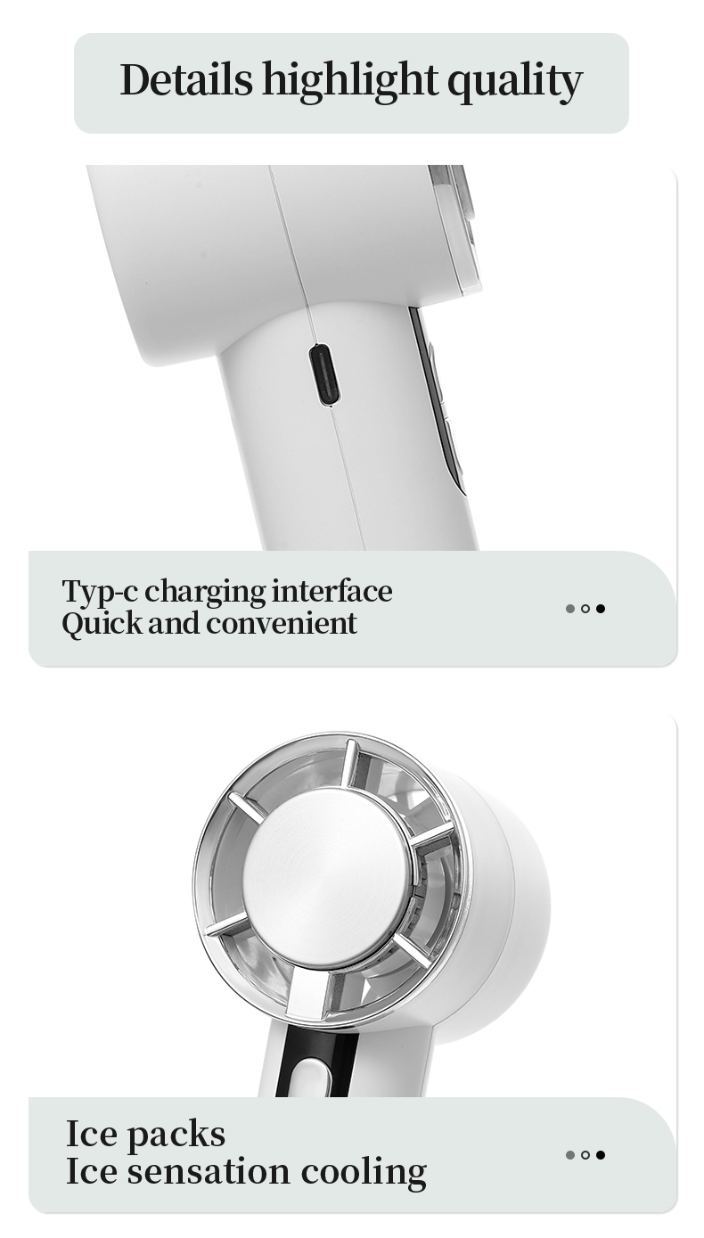 H06 Convenient Handheld Cooling Fan Portable and Lightweight Blower with Carabiner Handheld and Desktop Dual-usable Strong Wind Fan - Image 18