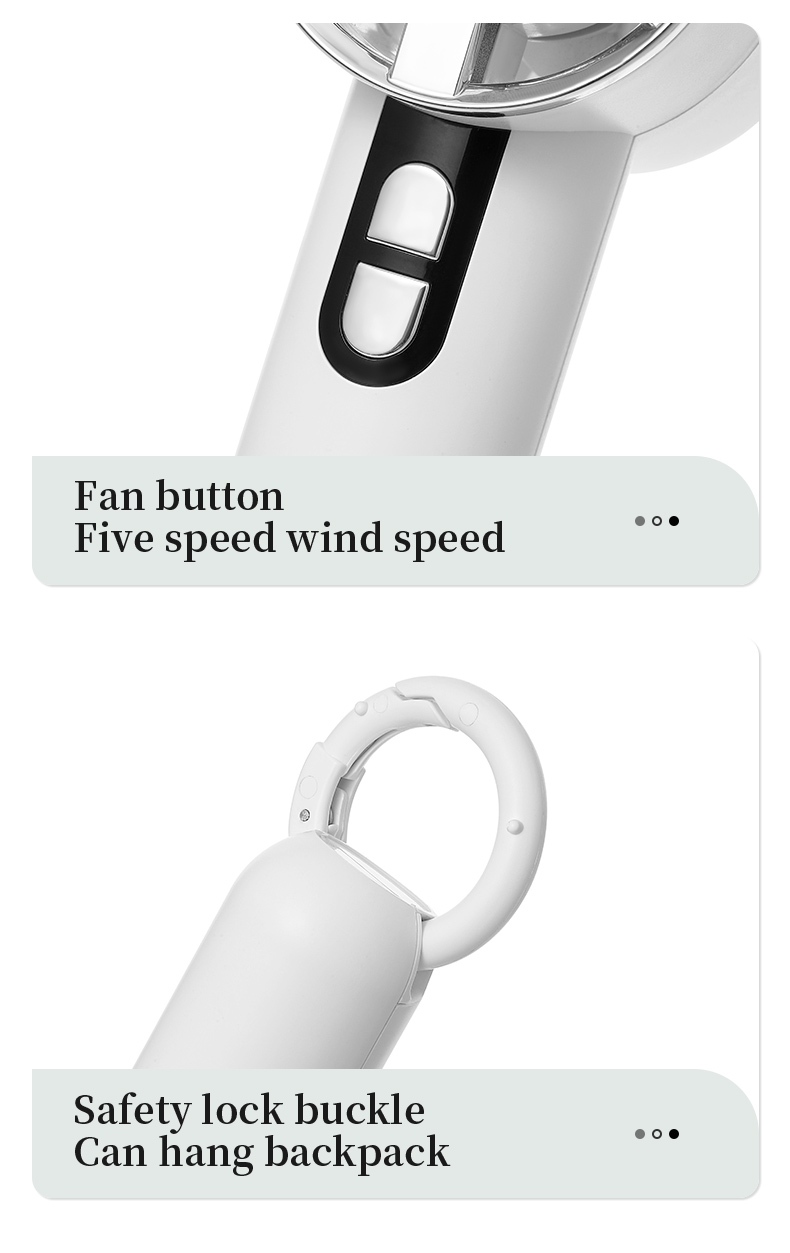 H06 Convenient Handheld Cooling Fan Portable and Lightweight Blower with Carabiner Handheld and Desktop Dual-usable Strong Wind Fan - Image 19