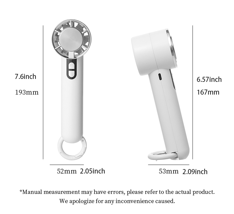 H06 Convenient Handheld Cooling Fan Portable and Lightweight Blower with Carabiner Handheld and Desktop Dual-usable Strong Wind Fan - Image 22