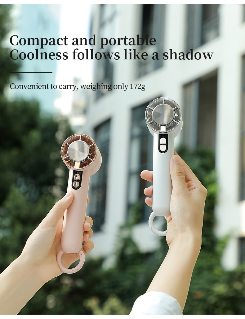 H06 Convenient Handheld Cooling Fan Portable and Lightweight Blower with Carabiner Handheld and Desktop Dual-usable Strong Wind Fan - Image 10